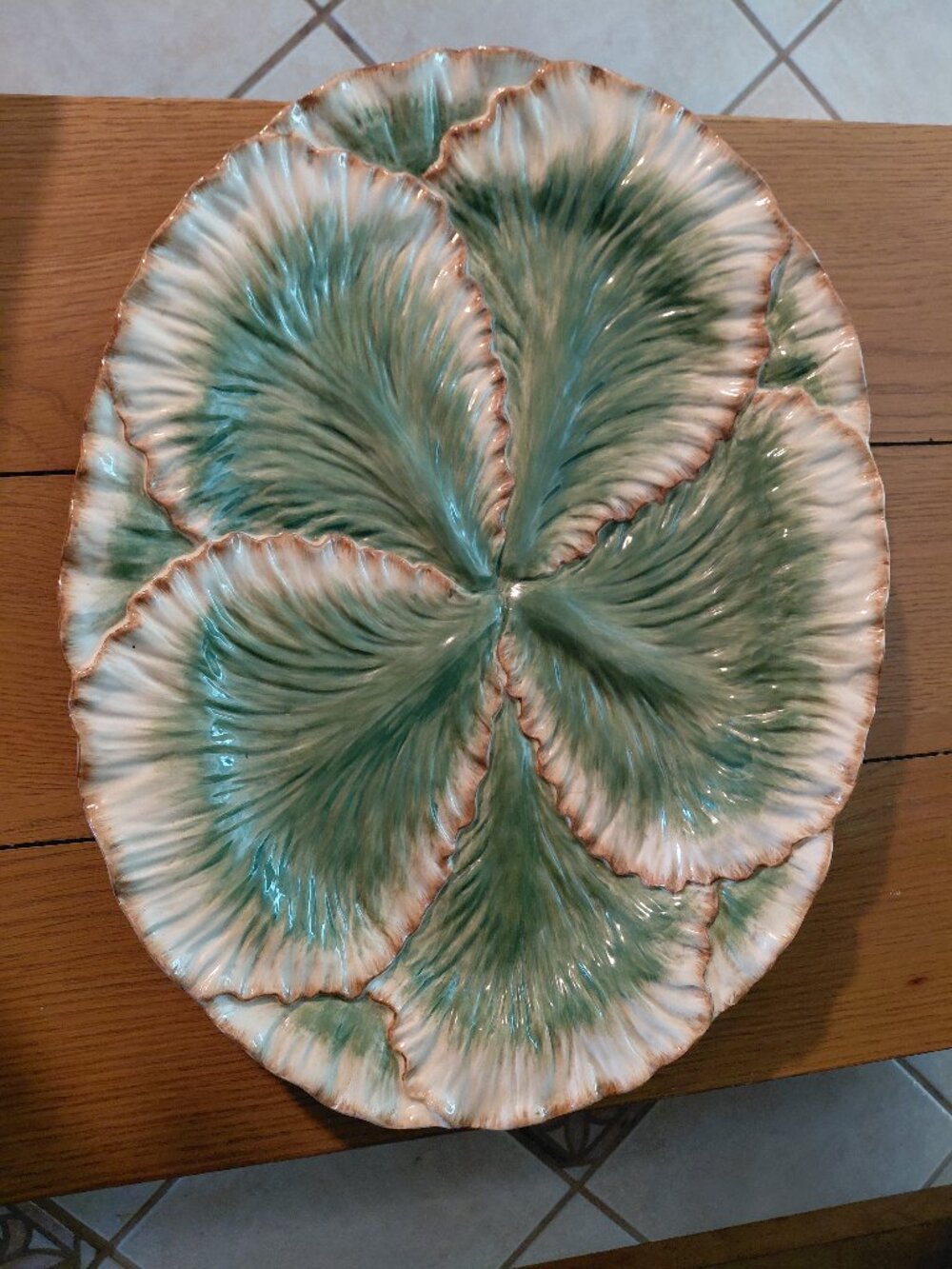 Fitz and Floyd Green Lettuce Cabage Platter